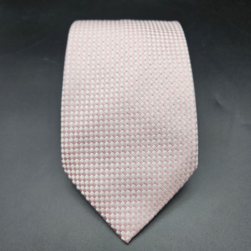 DONALD TRUMP President Signature Collection Silk Necktie Geometric Pink White